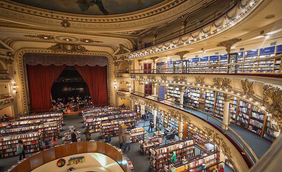 El Ateneo bookstore in a former theater in Buenos Aires.