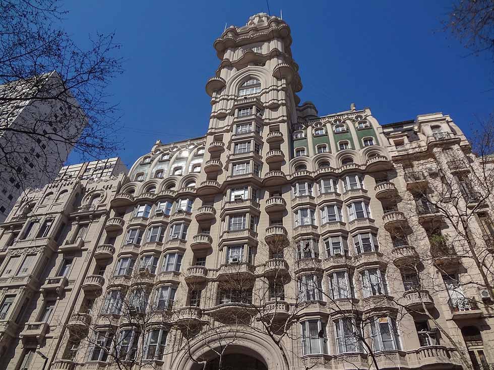 Facade of Palacio Barolo in Buenos Aires.