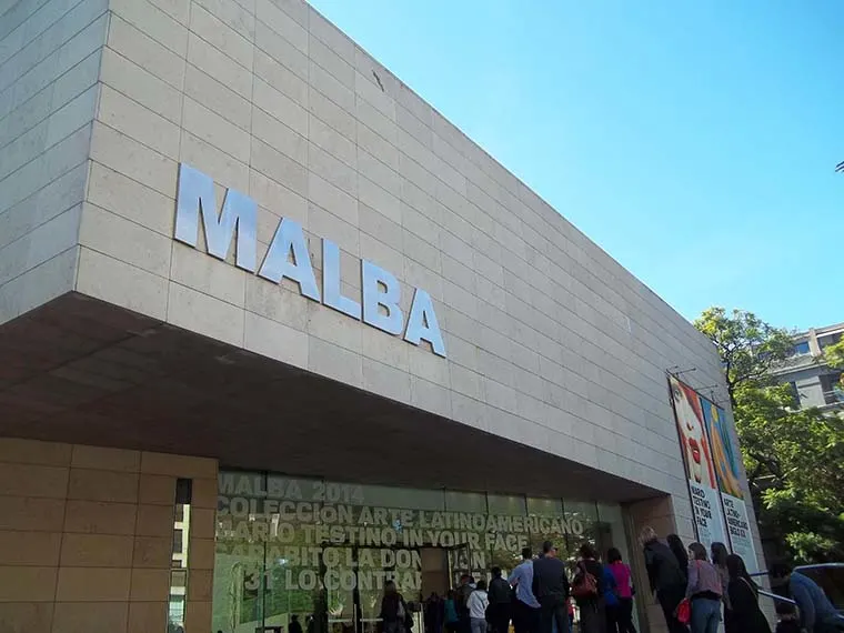 Gray facade of Malba in Buenos Aires