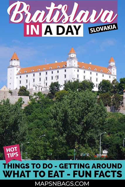 Explore the beautiful Bratislava! Best things to do, including a map, Slovak food, visit to all main attractions, fun facts, interesting statues, restaurants and where to stay. This day trip from Vienna will surprise you. #ThingstoDo #Slovakia #Bratislava #OldTown #Photography #Tips #Castle #UFO #Nightlife #Travel #Map #Instagram #architecture #Daytrip #Hotel #restaurants