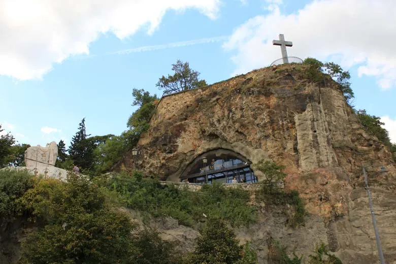 Cross and church in the Gellert Hill in Budapest