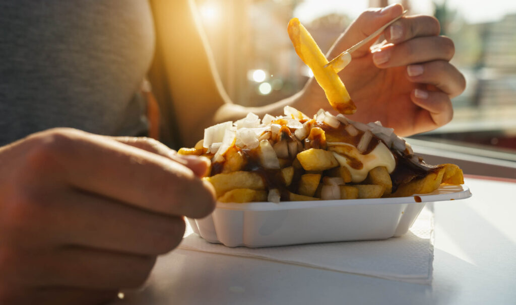 Dutch fries with mayo and curry