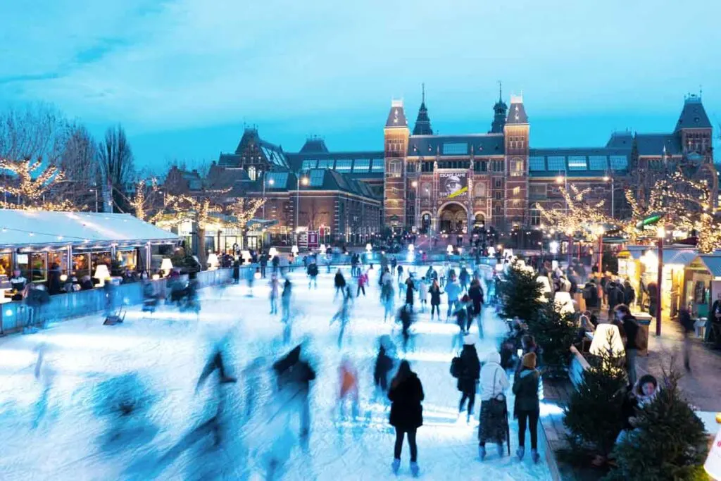 Ice rink in Museum Square near the Rijksmuseum