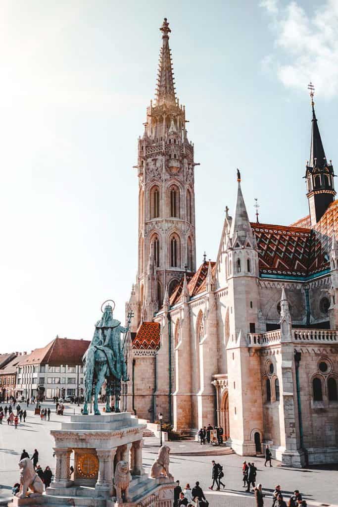 Orange roof Matthias church in Budapest