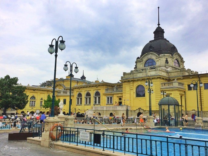 yellow building-szchenyi-thermal-bath-budapest - Maps 'N Bags