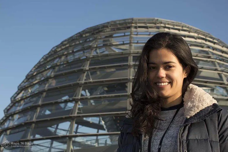 brunette-smiling-glass-dome-reichstag-things-to-do-in-berlin