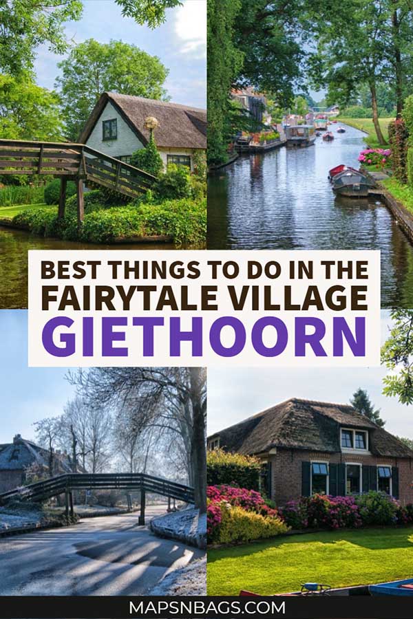 Your best guide to things to do in Giethoorn, Netherlands! This perfect day trip from Amsterdam, Holland is enchanting! Check out this tips to enjoy a day in a fairytale village. #Giethoorn #Netherlands #Village #Holland #Boats #photography #Winter #travel #hotel #b&b #pictures