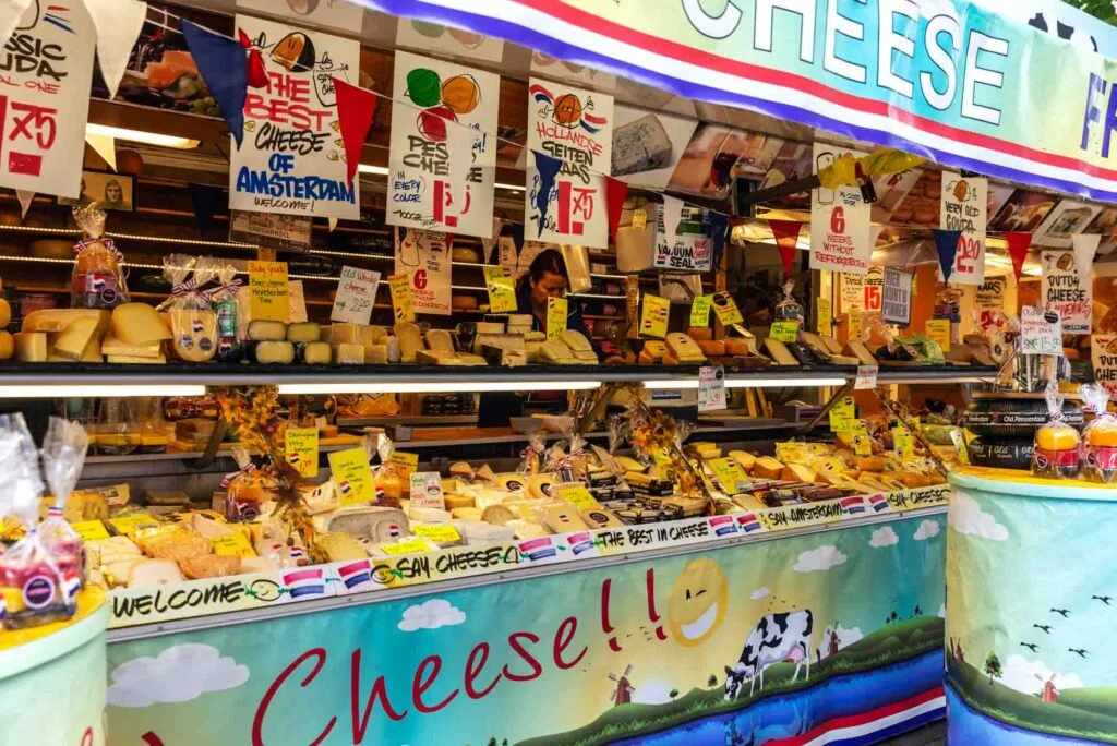 Cheese in Albert Cuyp Market in Amsterdam