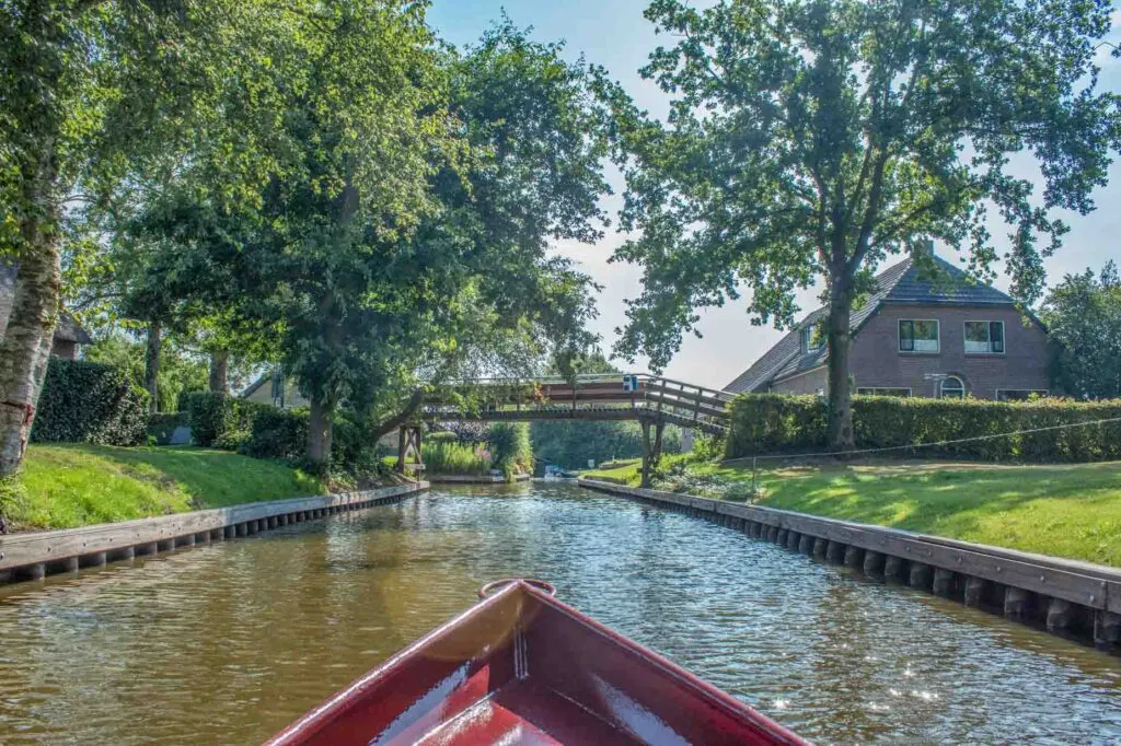 Whisper boat in Giethoorn Village, the Netherlands