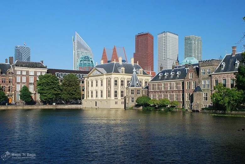 Buildings of the Mauritius Museum and Binnenhof in the Hague.