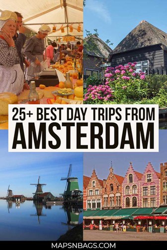 Best day trips from Amsterdam Pinterest graphic