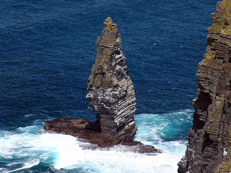 Sea stack at the Atlantic Ocean near the Cliffs of Moher, Ireland #Ireland #CliffsofMoher #Europe #Travel