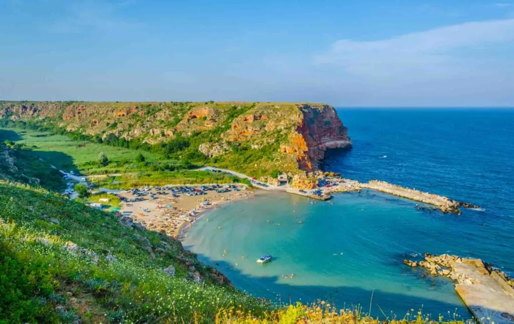 Aerial view of the Bolata beach in Bulgaria