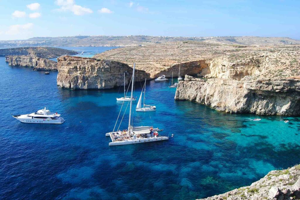 The Crystal Lagoon on Comino island in Malta