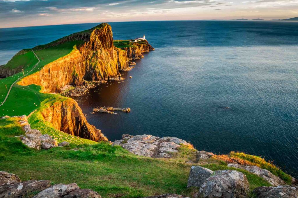 The Neist point lighthouse on Isle of Skye, Scotland