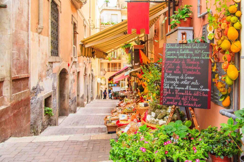 Entrance to local shop in Taormina, Sicily