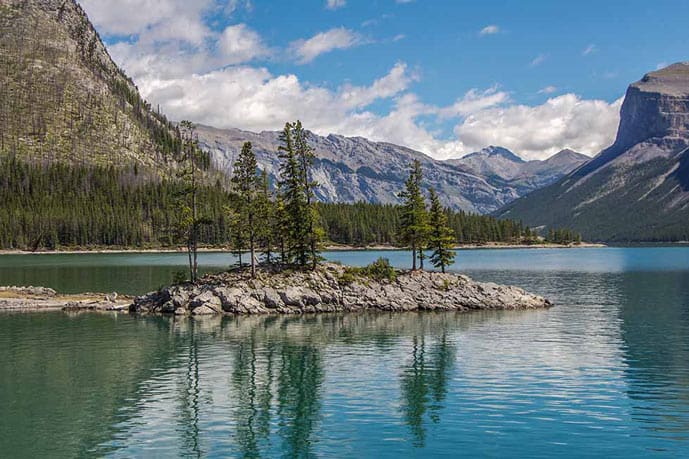 Lake Minnewanka trail is one of the best hikes in Banff