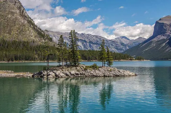 Lake Minnewanka trail is one of the best hikes in Banff