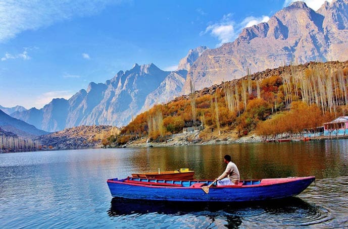 Man in a boat in Pakistan