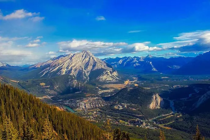 View from Banff Gondola in Sulphur Mountain