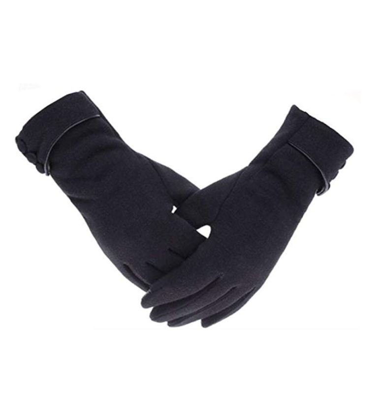 Black gloves for winter in Europe.