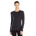 Woman wearing black long sleeved shirt