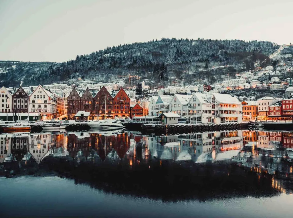 Evening view on Bergen, Norway