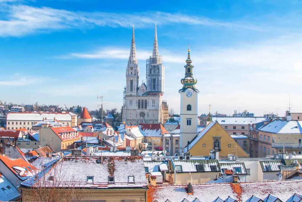 Winter in Zagreb, Croatia