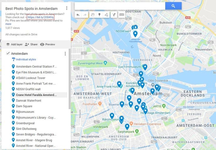 Map of Amsterdam photography