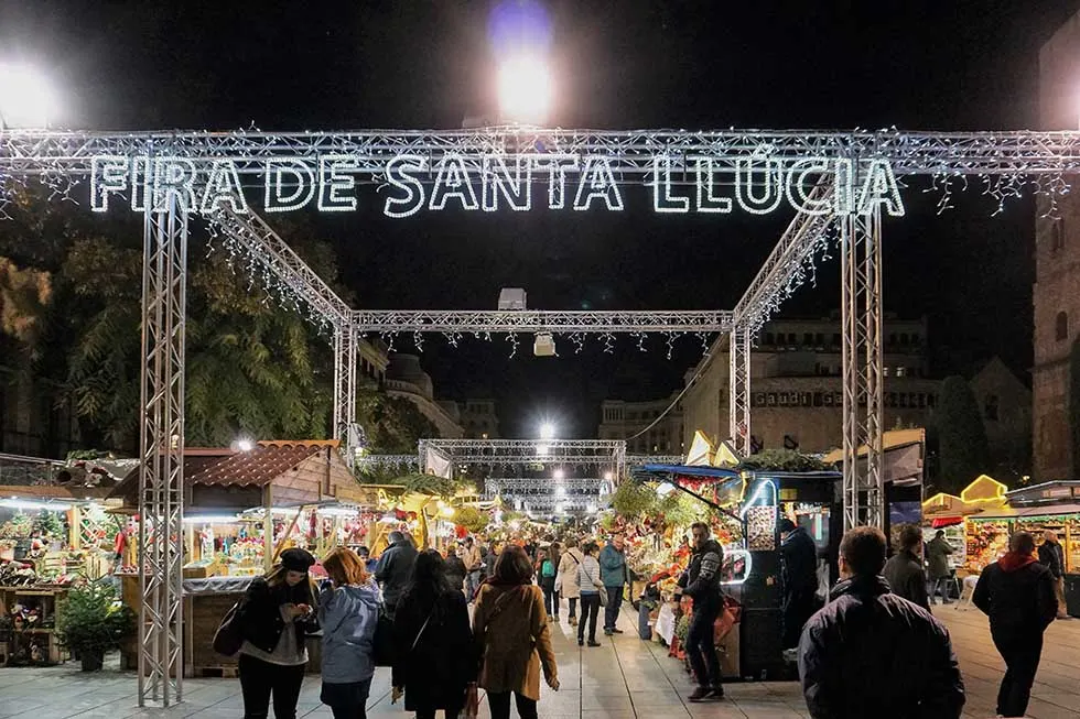 Fira de Santa Llucia, a Christmas market in Barcelona