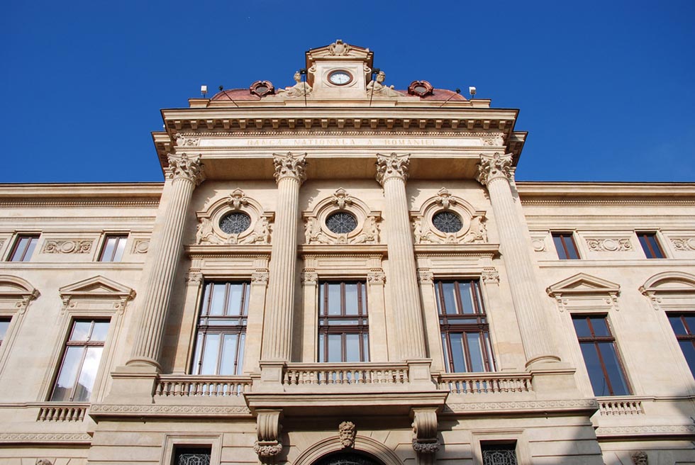 Facade of the National bank of Romania