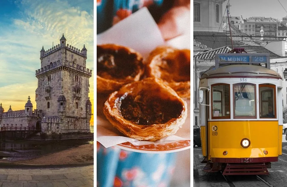 Collage of three images in Lisbon
