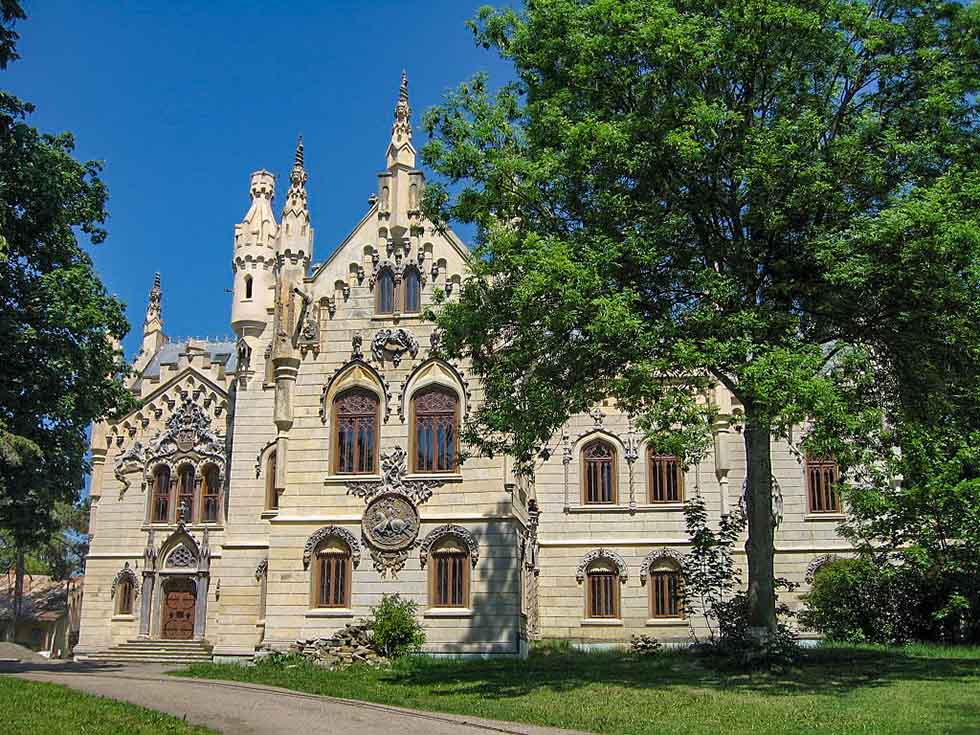 White Sturdza Castle in Miclauseni, Romania