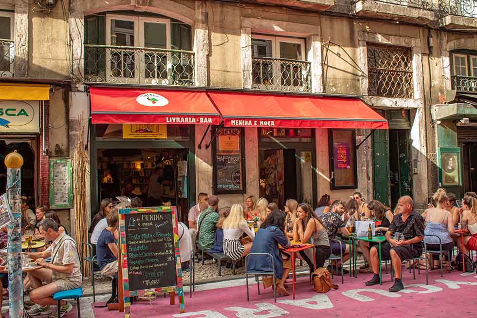 Bar at the Pink Street in Lisbon #Portugal #travel #Europe