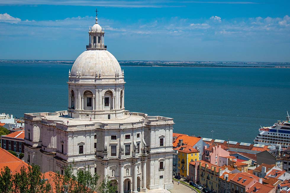 View from Monastery Sao Vicente de Fora over the Pantheon in Lisbon #Portugal #travel #Europe