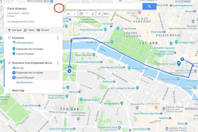Tutorial screen shot of Google My Maps