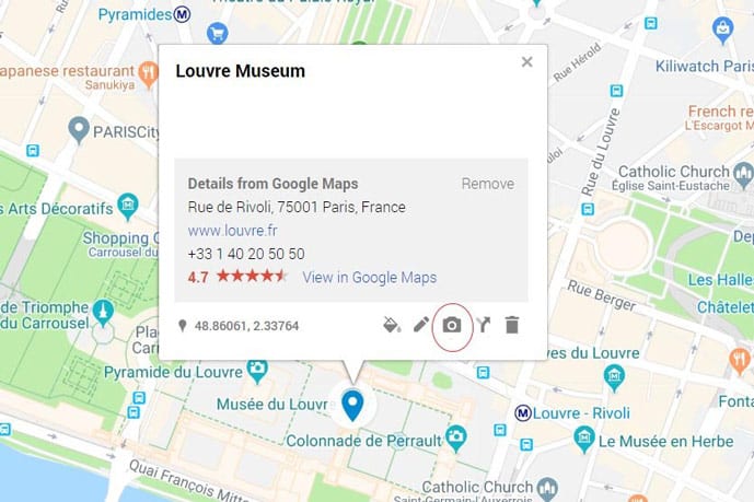 Google Maps trip planner