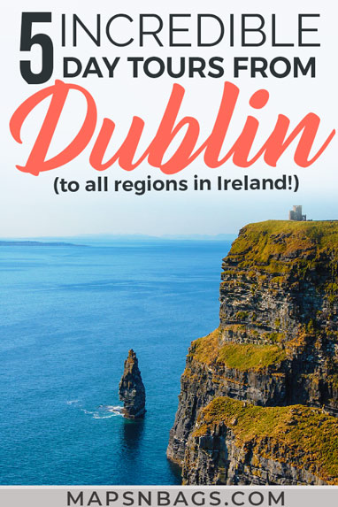 Need help choosing the best day tours from Dublin? Then check out this in-depth guide to stop you from feeling overwhelmed! I've selected 5 day trips that cover all regions of Ireland. Read more! Best Day Tours From Dublin Worth Your Money | Best day trips in Ireland | day trips from Dublin | things to do in Ireland | what to do in Ireland | best day trips and tours in Ireland | day trips from Dublin Ireland #ireland #dublin #mapsnbags