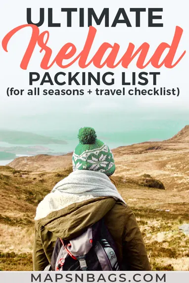 Not sure what to pack for Ireland? Check out this ultimate Ireland packing list for summer, spring, fall, and winter...all seasons! Including Ireland travel tips, travel checklist, and what to wear in Ireland (for men and women!). Check it out!  Discover what to bring to Ireland | packing for ireland | Ireland travel tips #ireland #packing #packinglist #irish #traveltips #irelandtravel #irishgirl #europe