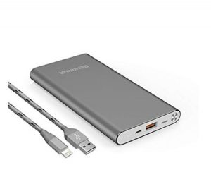 Portable gray power bank for your packing list for Ireland