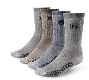 Four gray wool socks for men