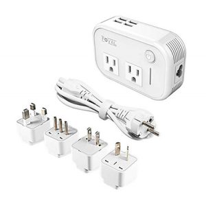 White universal plug adapter and converter