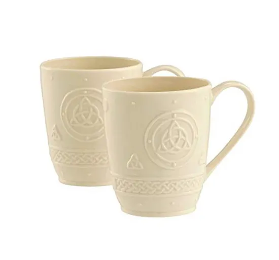 Off-white mugs with Celtic pattern