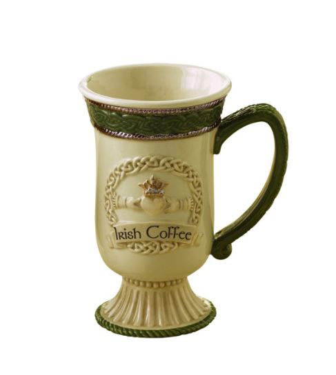 Celtic Claddagh mug with a white background