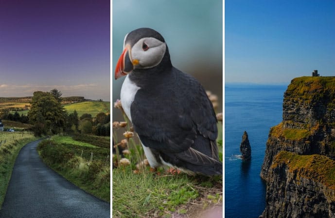 Collage of images for a 7 day Ireland itinerary