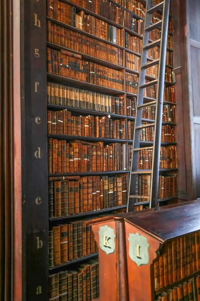 Old Trinity Library shelves in Dublin