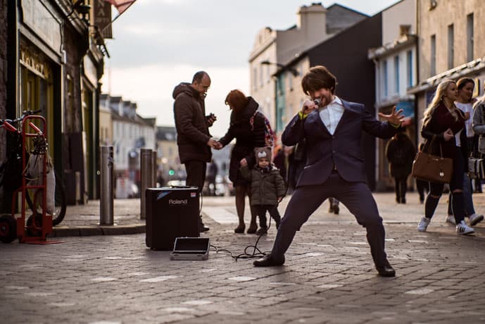 Singer in a street in Galway