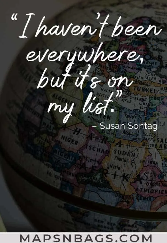 Image with an inspirational travel quote written on it