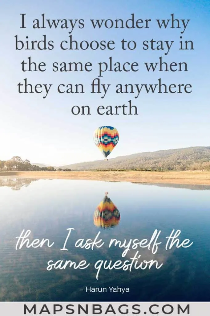 Image with a quote about traveling the world written on it