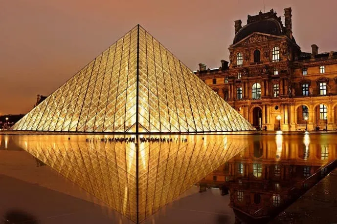 Louvre Museum is one of the most famous French landmarks in the world